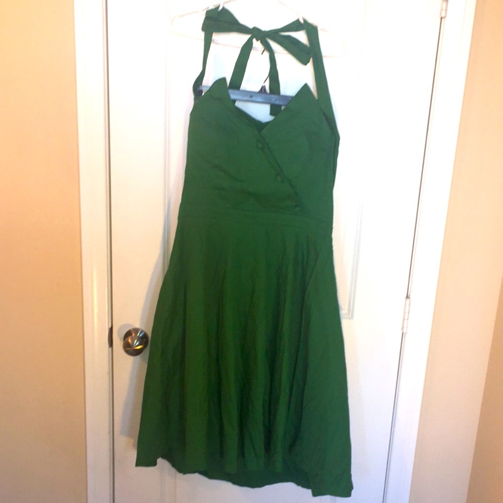 Green Lindy Bop Vintage Style Halter Top Dress